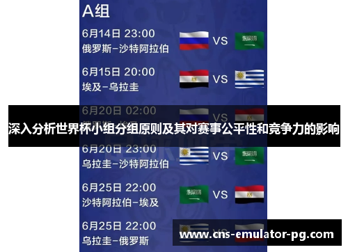 深入分析世界杯小组分组原则及其对赛事公平性和竞争力的影响